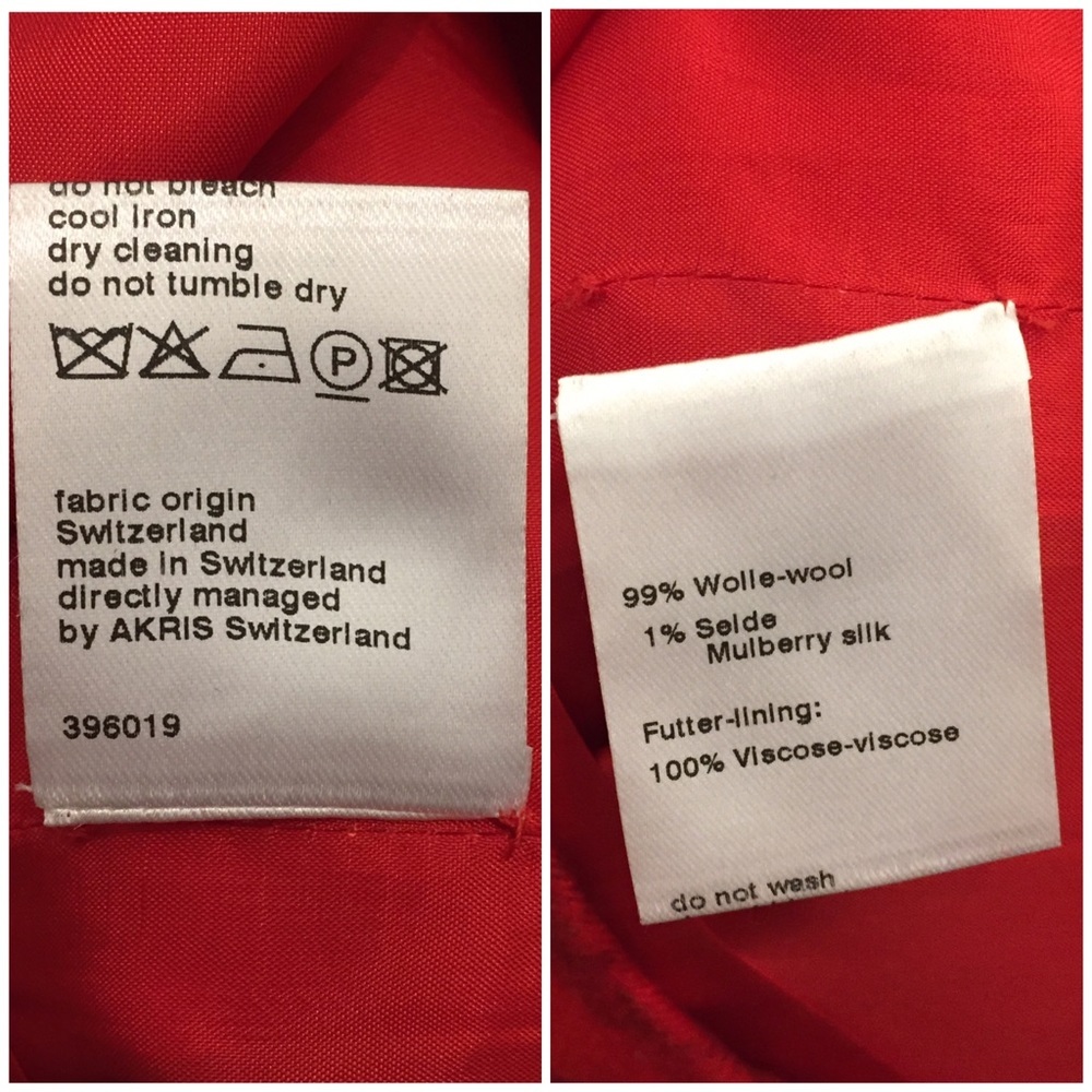 NWT A-K-R-I-S Tiger Print Red Skirt 10 wool silk red stripe - Picture 8 of 8